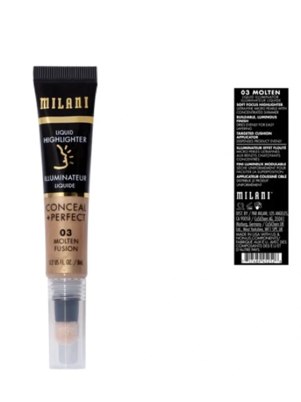 Milani Conceal + Perfect Liquid Highlighter - Molten, NEW